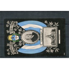 CENTENARIO 1810 - 1910 PATRIOTICA ANTIGUA TARJETA POSTAL DOMINGO FAUSTINO SARMIENTO